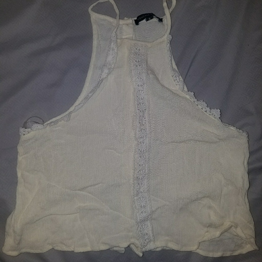 Cream crop top with lace details